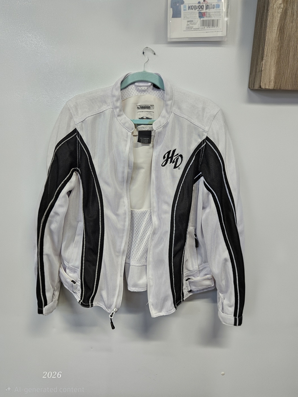 Harley-Davidson Women's White & Black Mesh Motorcycle Riding Jacket